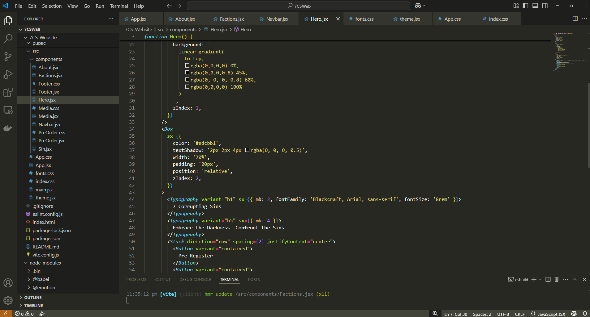 7CS Web Project Preview 2
